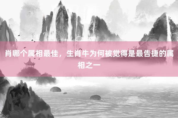 肖哪个属相最佳，生肖牛为何被觉得是最告捷的属相之一